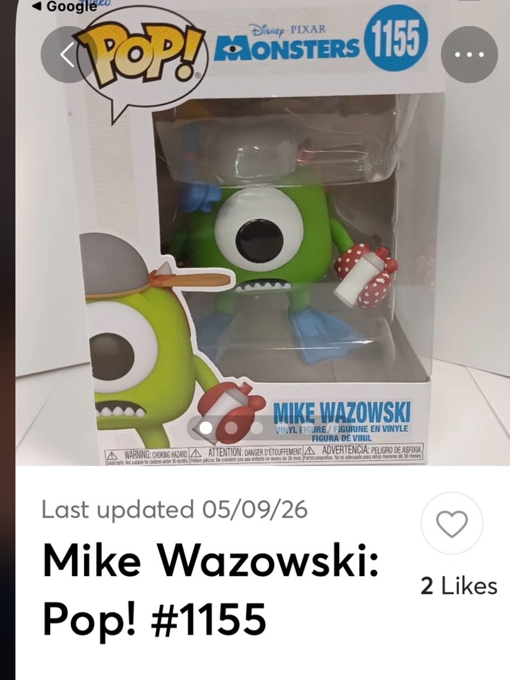 Funko Green & Blue Mike Wazowski Pop! Figure Monsters
